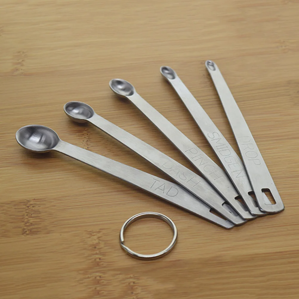 

5Pcs Stackable Nesting Measuring Spoons Set Stainless Steel Kitchen Baking Utensils For Accurate Ingredient Measurement