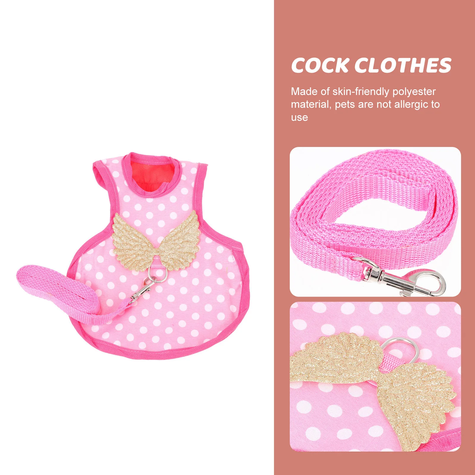 

Chicken Harness with Leash Adjustable Vest for Rooster Decorative Outdoor Activities Walking Traction Rope Chicken Harness