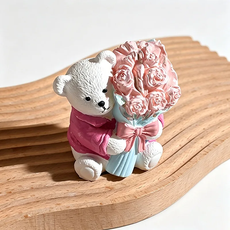 

Силиконовая форма для свечей в виде медведя, антипригарная, для самостоятельного изготовления свечей, инновационная силиконовая форма для цветов, для декора шоколада, ароматизированная