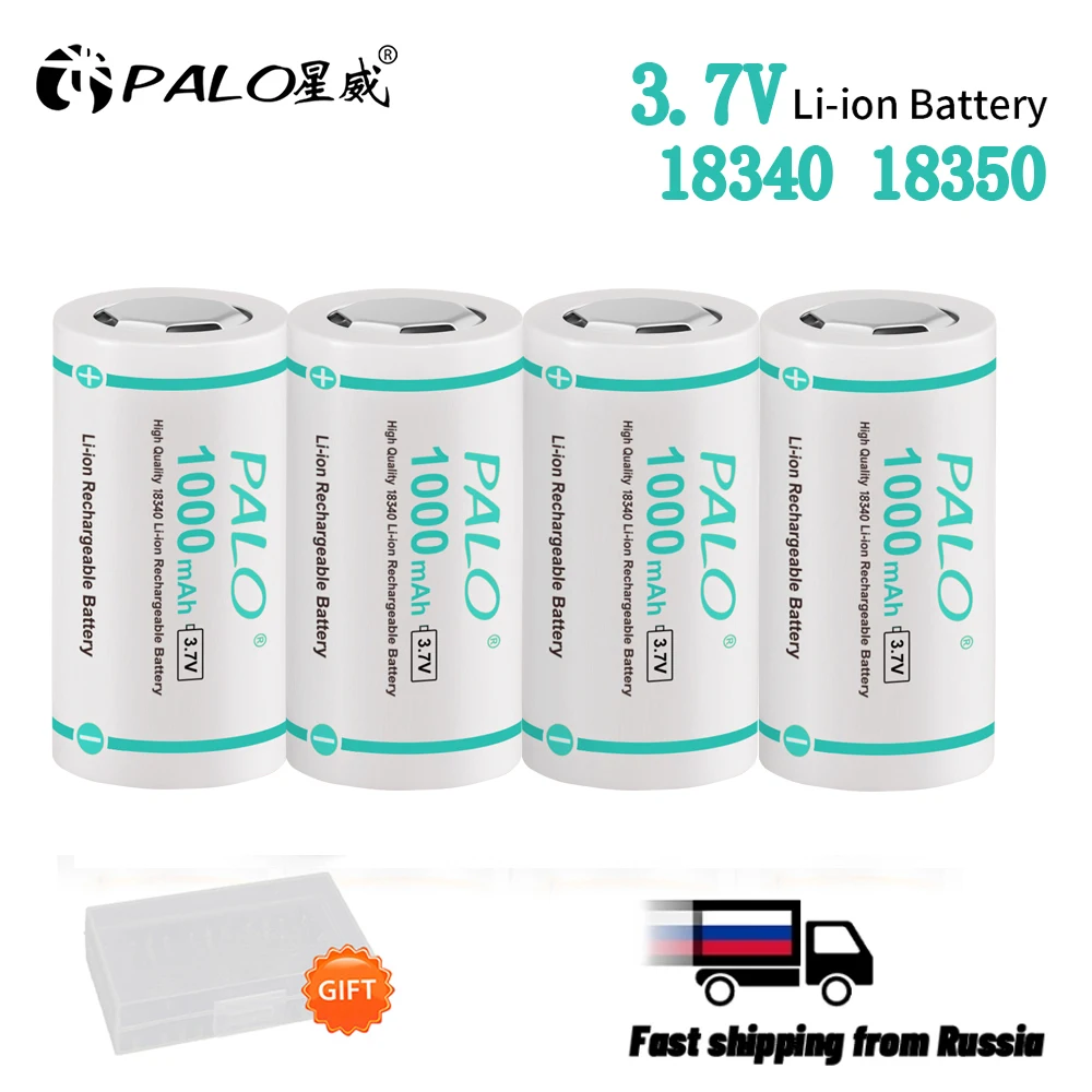 

PALO ICR 18350 lithium battery 1000mAh Rechargeable battery 3.7V power cylindrical Lamps Electronic cigarette smoking Flashlight