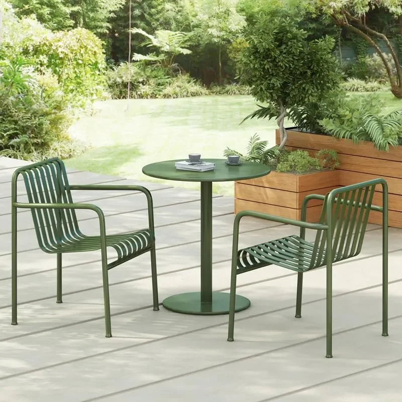Outdoor Pendulum Bar Table and Chair Set 3 Piece Leisure Furniture for Restaurant Milk Tea Shop Cafe Rainproof Patio Dining