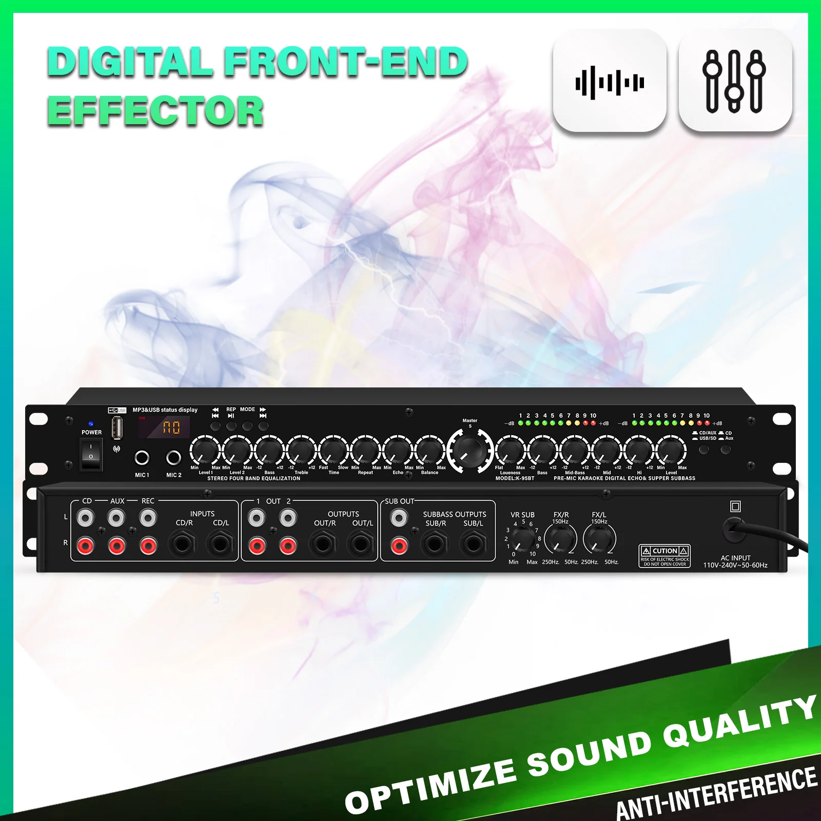 XG5 Professional Sound Equalizer: Boost Your Audio with US Plug and Precision Tuning - Ideal for Studios and Live Performances