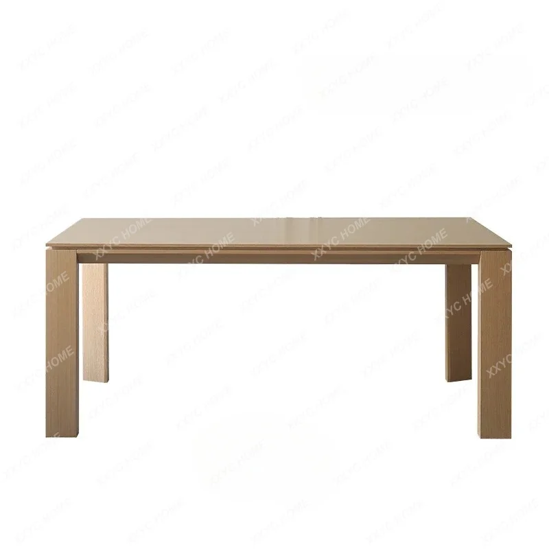 XX ] minimalist medieval solid wood dining table restaurant rectangular dining table large board table desk desk