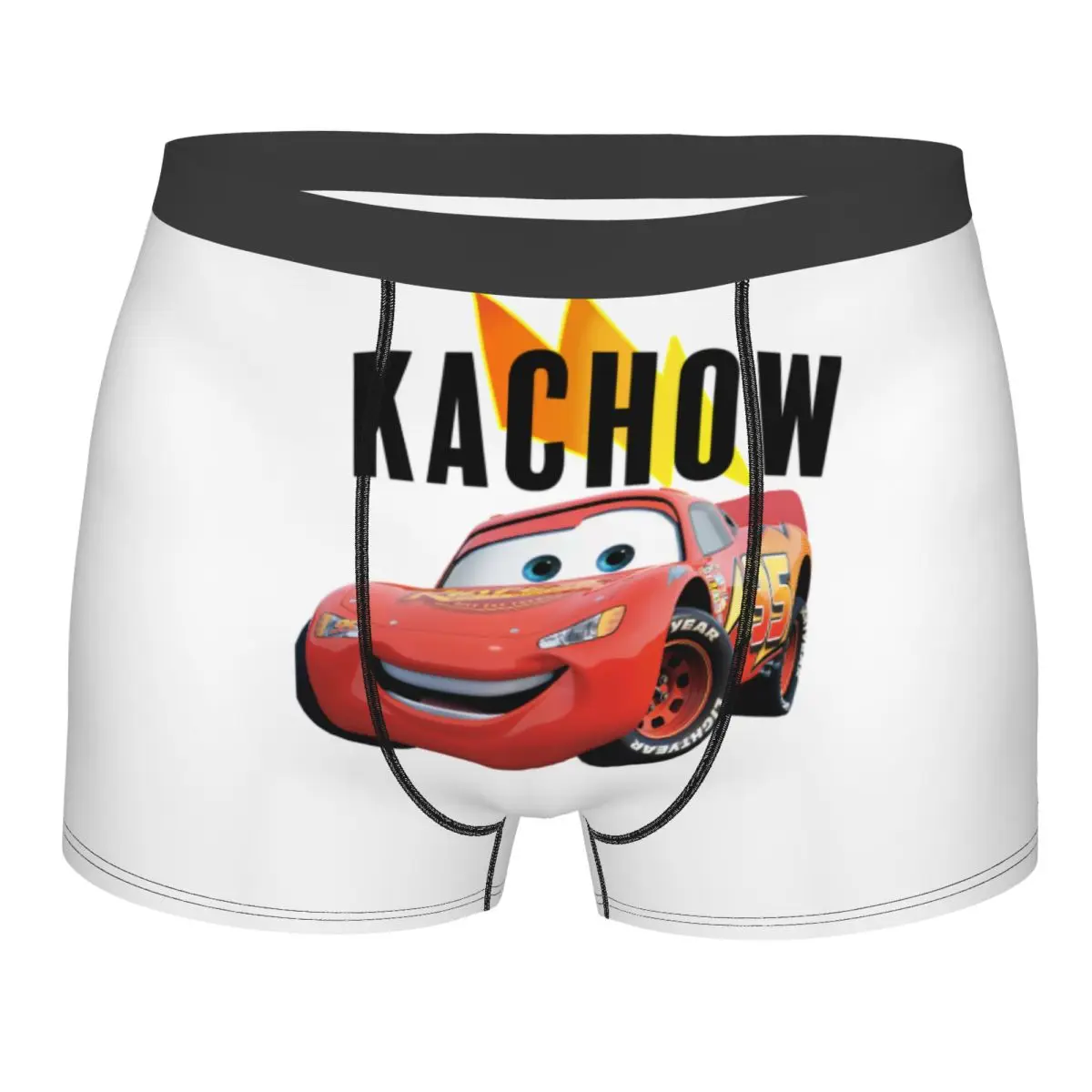 

Custom Cartoon Lightning Mcqueen Cars Underwear Men Stretch Boxer Briefs