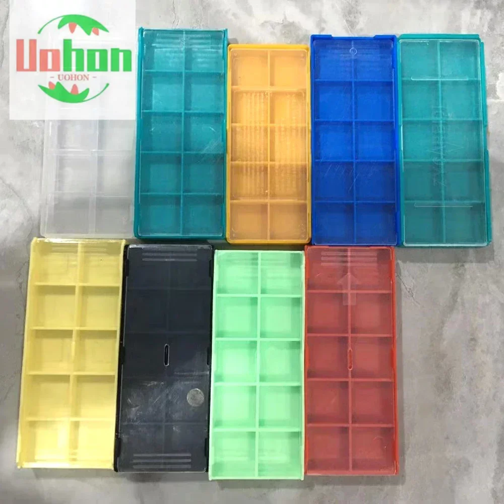 

100pcs Blue Red Yellow Green Empty Plastic rectangle Boxes for Carbide Inserts 1 order