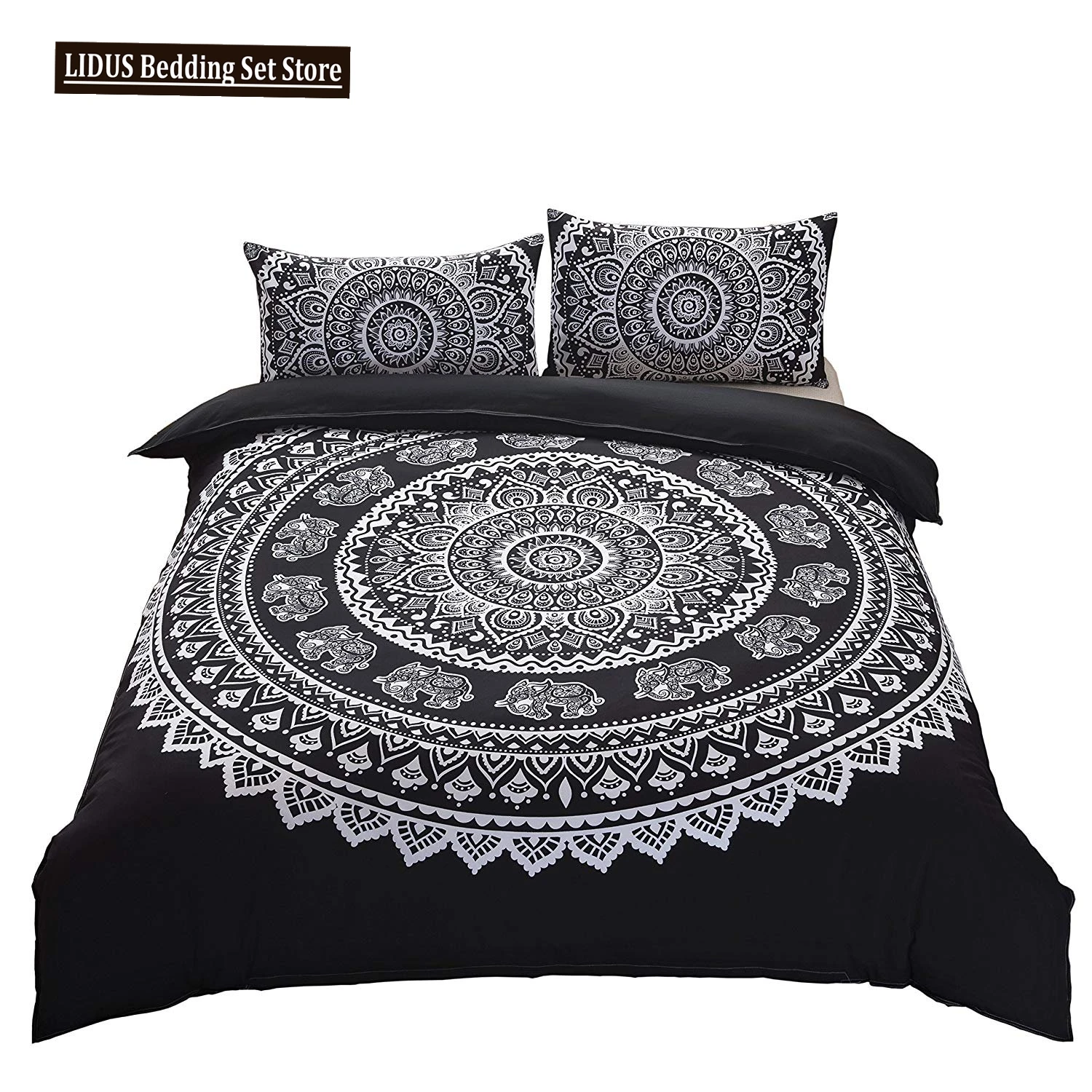 

Bohemian Mandala Duvet Cover Boho Chic Hippie Bedding Mandala For Aducts Boys Girls Black White Bedroom Decoration Queen King