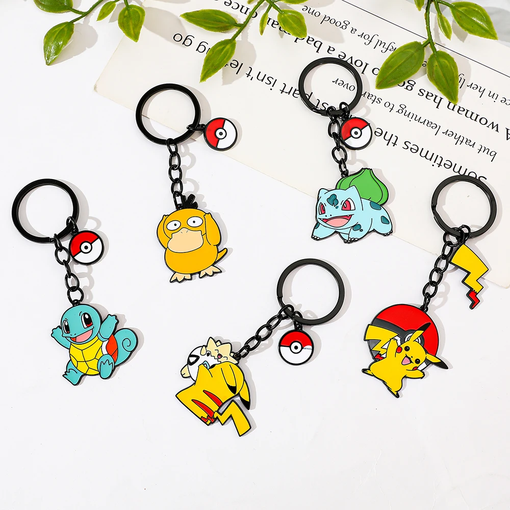 Kawaii Pokemon Keychain for Boys and Girls, Pikachu, Bulbasaur, Psyduck, Squirtle, Cute Pendant Dolls, Souvenirs Gift, Wholesale - view 3