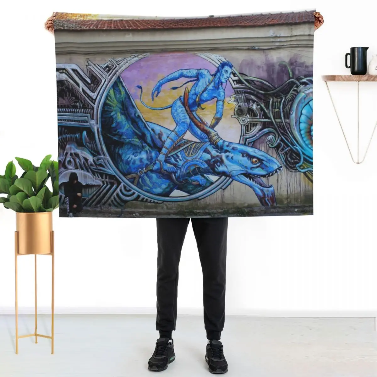 

Avatar Sky Rider Street Art Throw Blanket Lightweight Warm Blanket for Indoor Outdoor Use