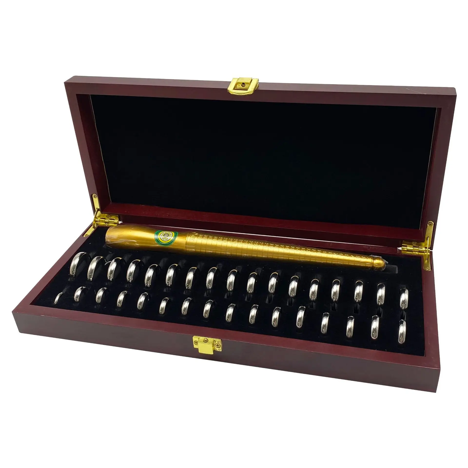 High quality Finger Sizes Gauge & HK Standard Ring Stick Set In Wooden Box