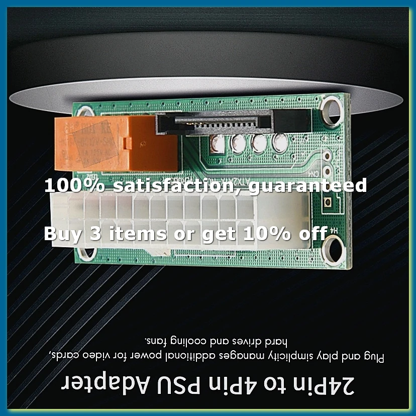 Power Board Dual PSU Multiple Power Supply Adapter Add2Psu with Sata ATX 24Pin to 4Pin Connector for