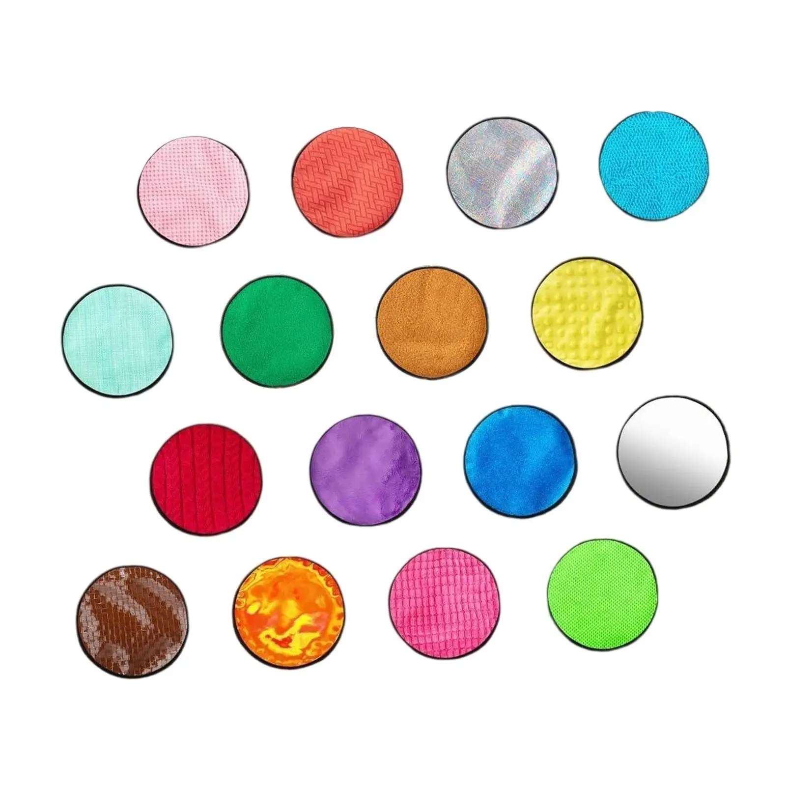 

16 Pieces Sensory Mats Round 20 cm Dia for Child Boys and Girls Fine Motor