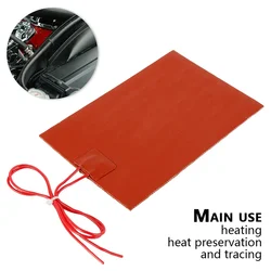 Silicone Heating Pad 5V 12V 24V 220V Car Fuel Engine Heater Oil Tank Warming Tool Flexible Waterproof Heated Plate Universal