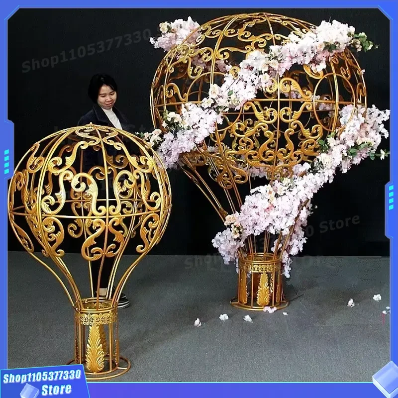 Vintage Iron Art Hot Air Balloon Hanging Ornament for Wedding Ceiling Decor Window Display Dressing Home Party Decoration