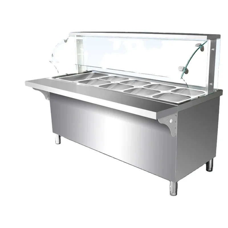 Commercial stainless steel hotel kitchen self-service electric food heater 3/4/5 plate display catering heating equipment