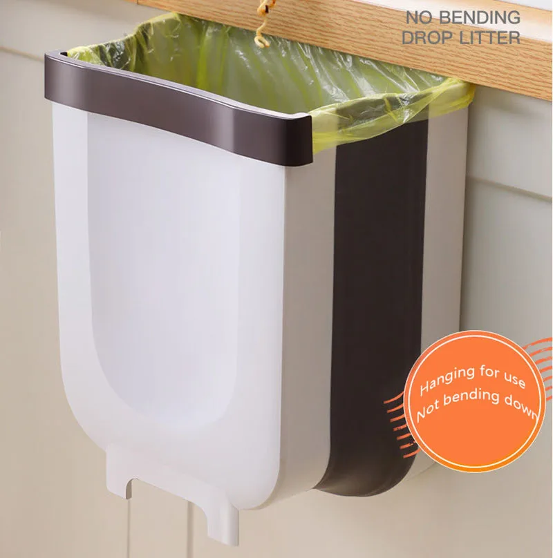 1PC foldable trash bin Kitchen hanging foldable trash bin suitable for cabinets/bathrooms/bedrooms/offices/camping