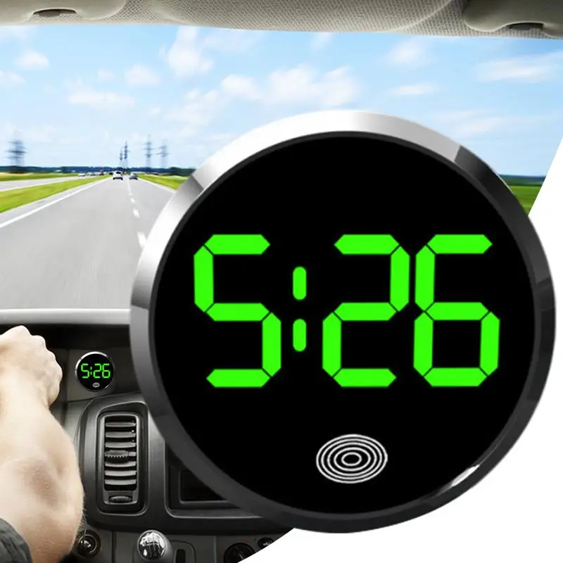 Car Clock Touch Luminous Mini Automobiles Internal Stick-On Digital Watch LED Digital Clocks Auto Ornament LED Air Vent Watch
