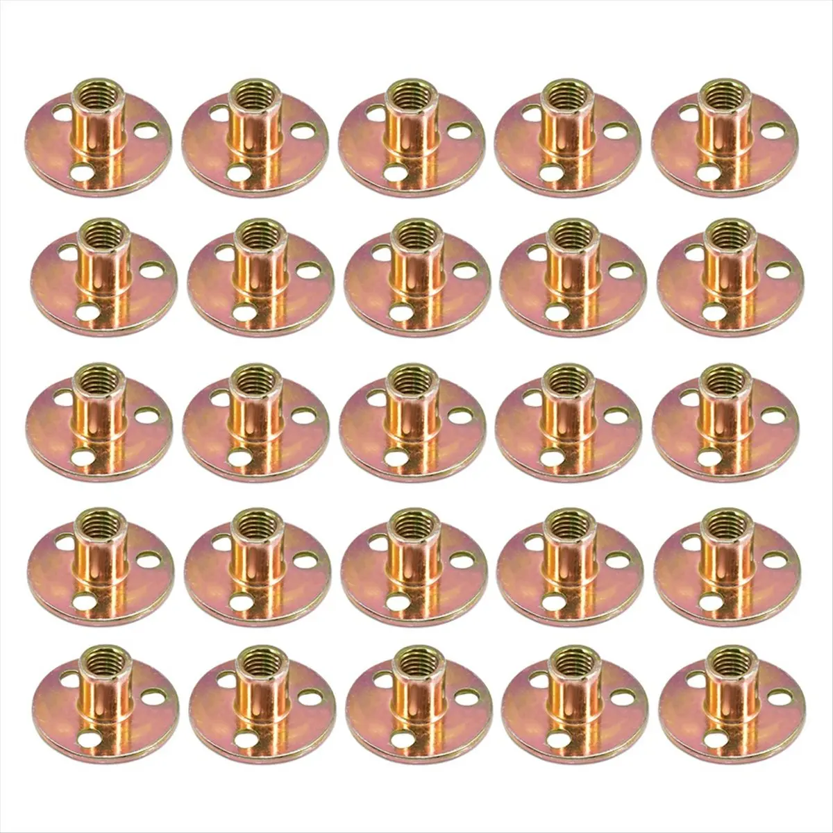 A72P M10 Iron Plate Nut Three-Hole Flange Nuts Coupling Thread Furniture Fastener Lock Sofa Accessory Fastener T Nuts