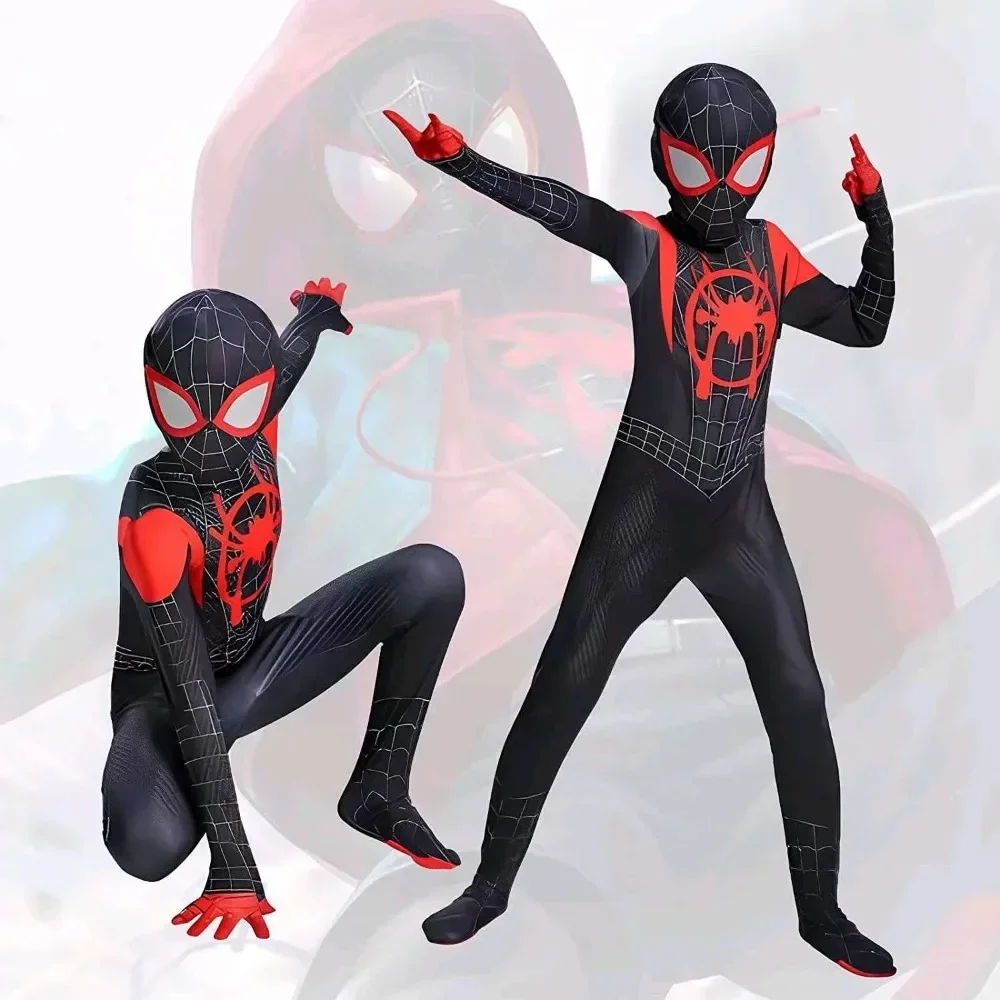 Miles Morales Smile Hero Costume pour enfants, SpidSuffolk Cosplay Jumpsuit, costume de batterie trempé pour enfants, loin de chez soi, cadeau d'Halloween