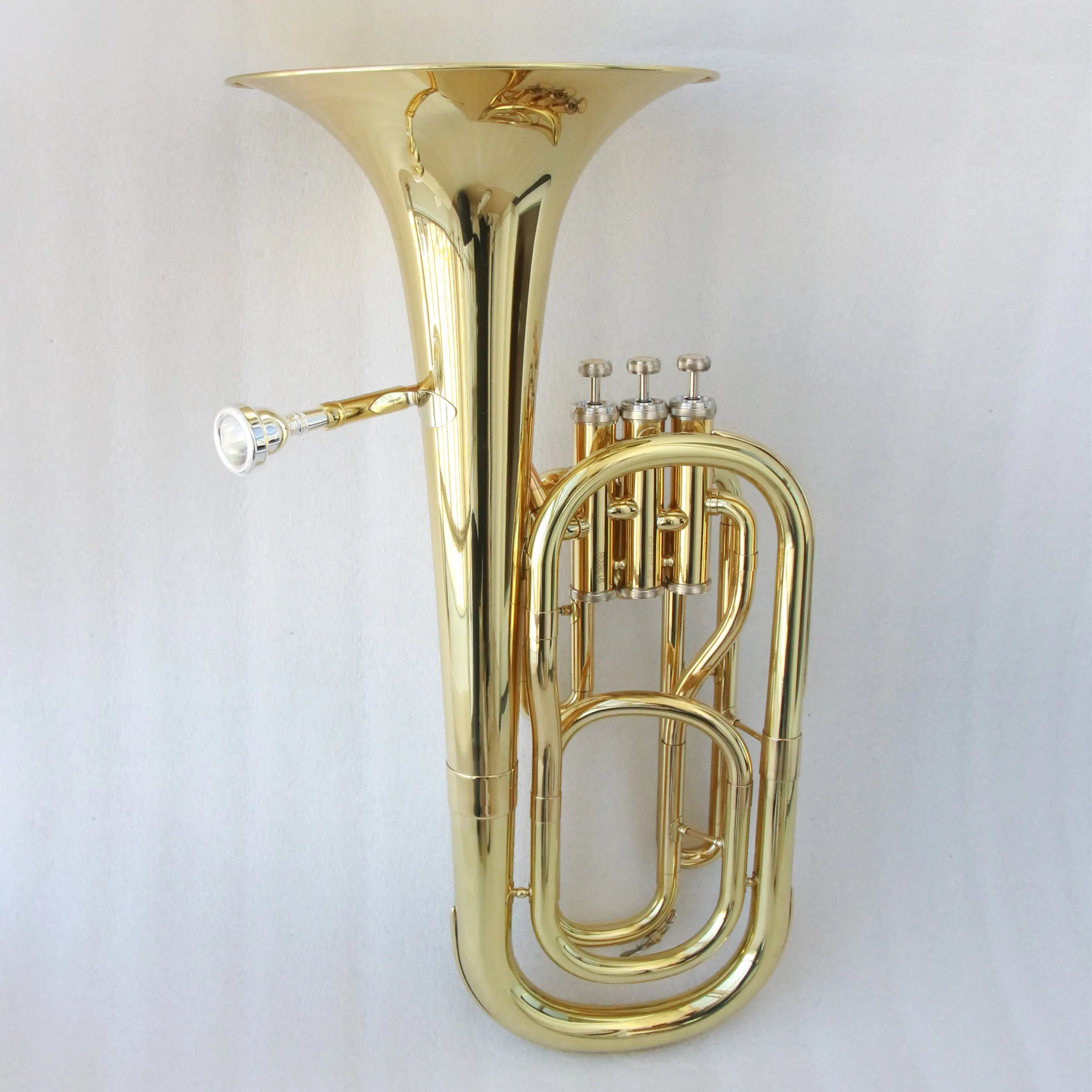 High quality marching baritone horn brass body gold lacquer chinese cheap baritone horn