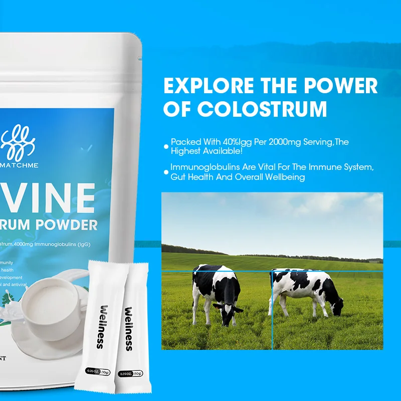 Bovine Colostrum Powder Capsules 10000mg 40%IgG Promote Gut Digestive Health Boost Immune System Enhance Muscle Growth & Repair