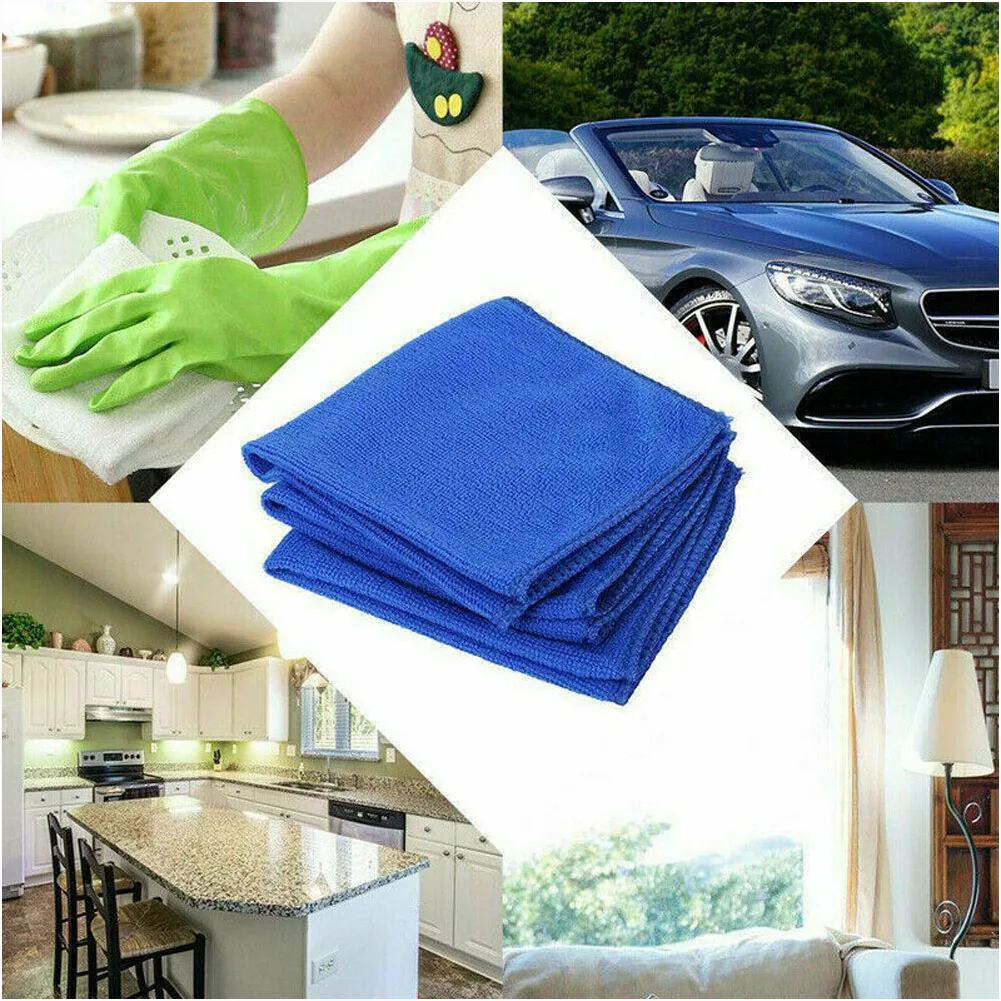 20/50/100PCS Microfiber Car Cleaning Towel Soft Drying Cloth Hemming Water Suction Automobile Home Washing Duster Towel