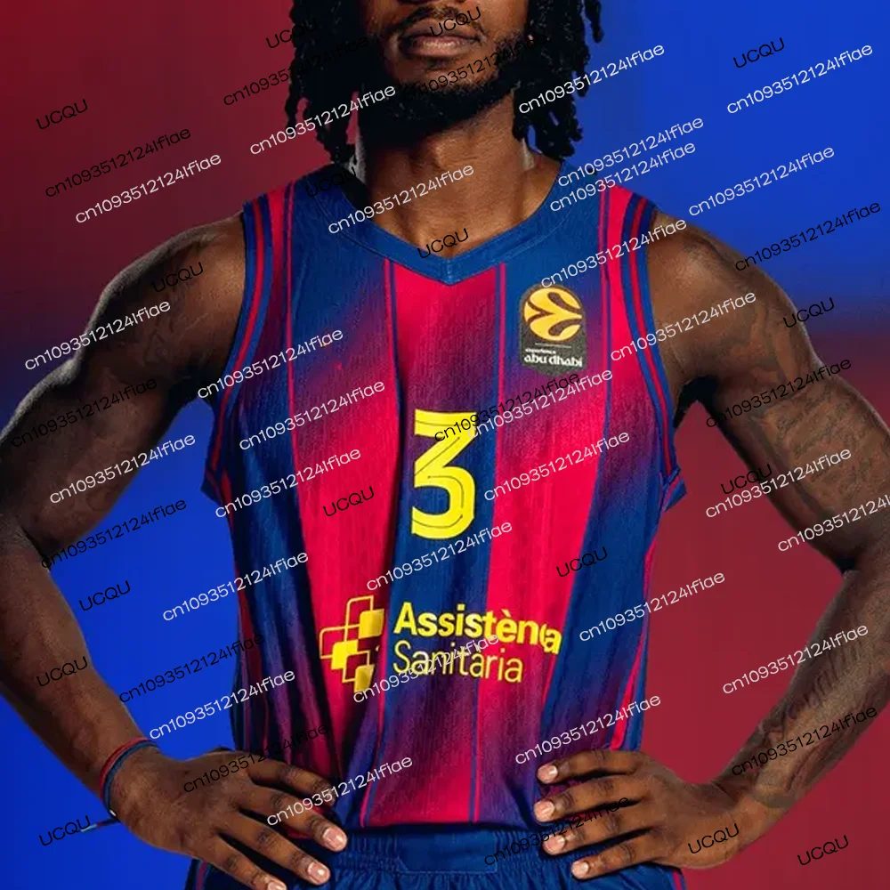 2025 جديد برشلونة الكبار الرجال/النساء كرة السلة الرياضة التجفيف السريع جيرسي سترة الاطفال كرة السلة ملابس تدريب مجموعة جيرسي خاصة