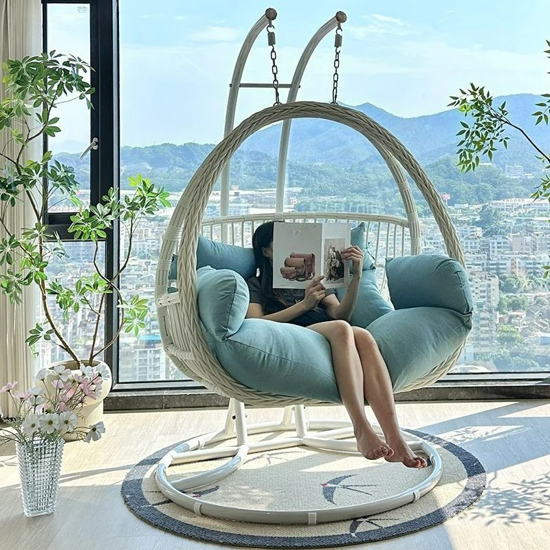 

Customizable Hanging Basket Outdoor Rattan Chair Lazy Balcony Swing Cradle Courtyard Double Chair