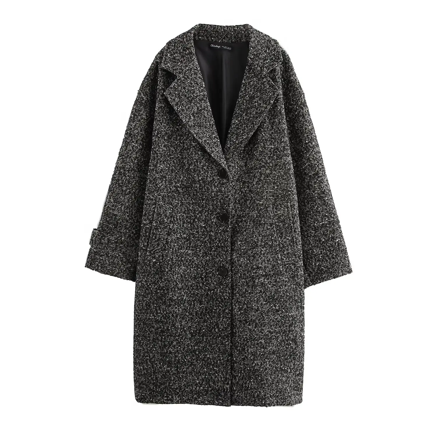 Tangada 2024 Winter Women Thick Warm Woolen Long Coat Long Sleeve Female Elegant Overcoat QD0176