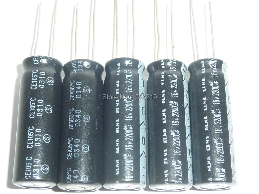 10 Chiếc 2200 UF 16V Elna 10X30 Mm Top Cao Cấp Ban Đầu 16V 2200 UF Nhôm Điện Phân tụ Điện