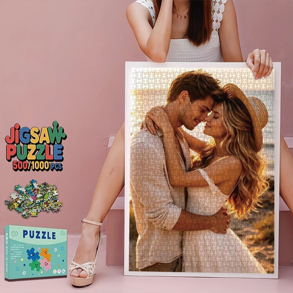 35/300/500/1000pcs Personalized Custom Photo Puzzle Family Photos Funny Adult Leisure Toys Gift