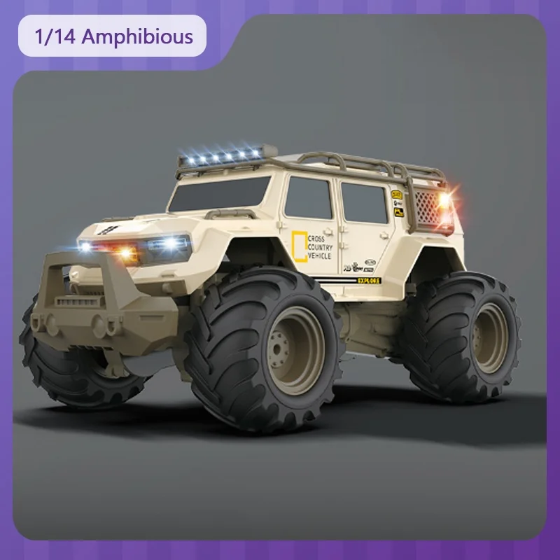 

6086 1/14 Rc Car Cross-Country Four-Wheel Drive Amphibious Climbing Remote Control Car Led All-Terrain Mountain Bike Boy Gift