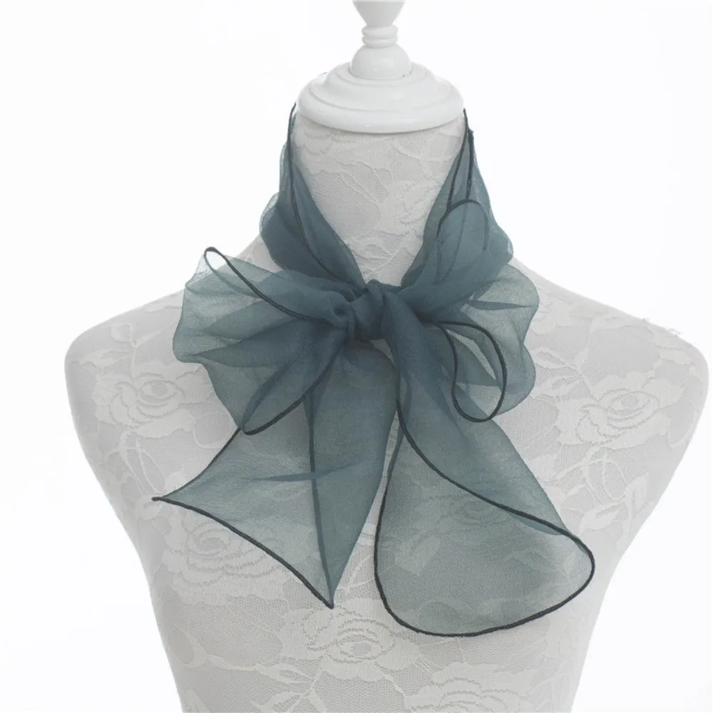 

Fashion 140cm Women's Silk Scarf Solid Color Soft Neckerchief Square Hijab Scarf Spring Summer