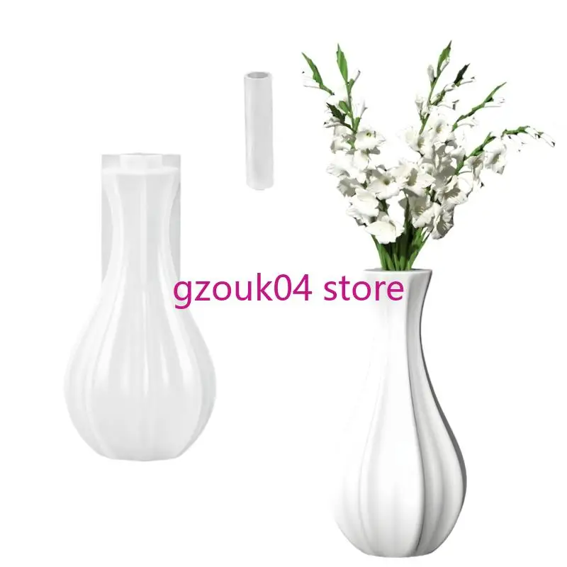 

68TD Office Decorative Moulds Sculpture Molds Silicone Texture for Crafting Vase