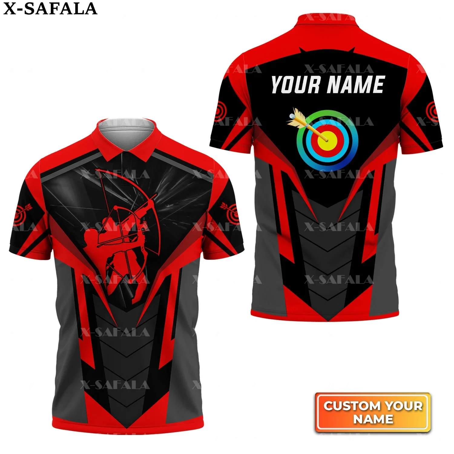 Archery Sport Team Player Personalized  3D Printed Men Women Thin Polo Shirt Collar Short Sleeve Street Wear Casual Tee-10