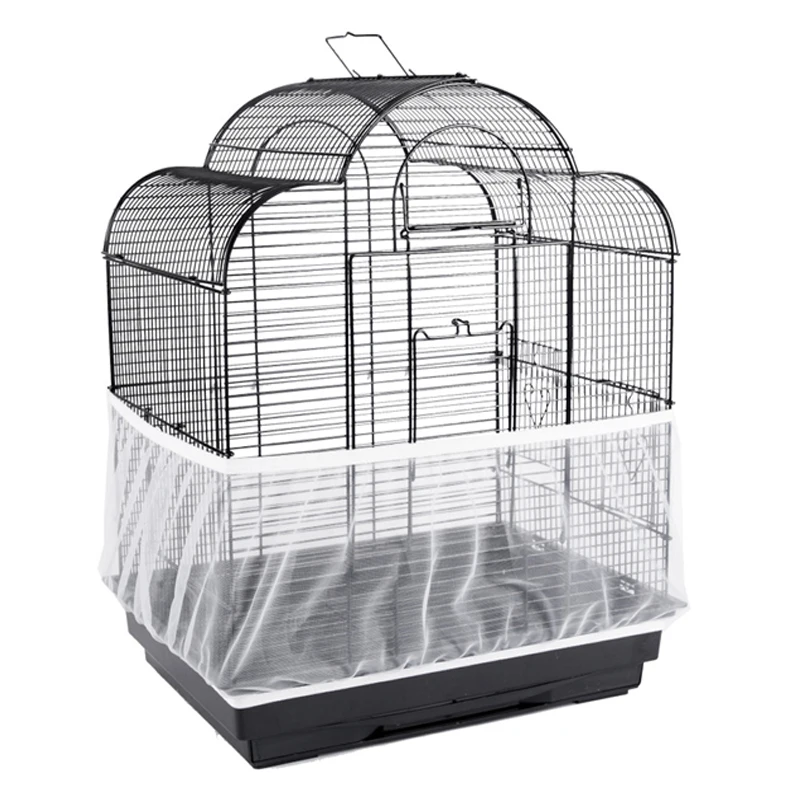 Nylon Mesh Bird Cage Cover Shell Skirt Net Easy Cleaning Seed Catcher Guard Bird Cage Accessories Airy Mesh Parrot Bird Cage Net