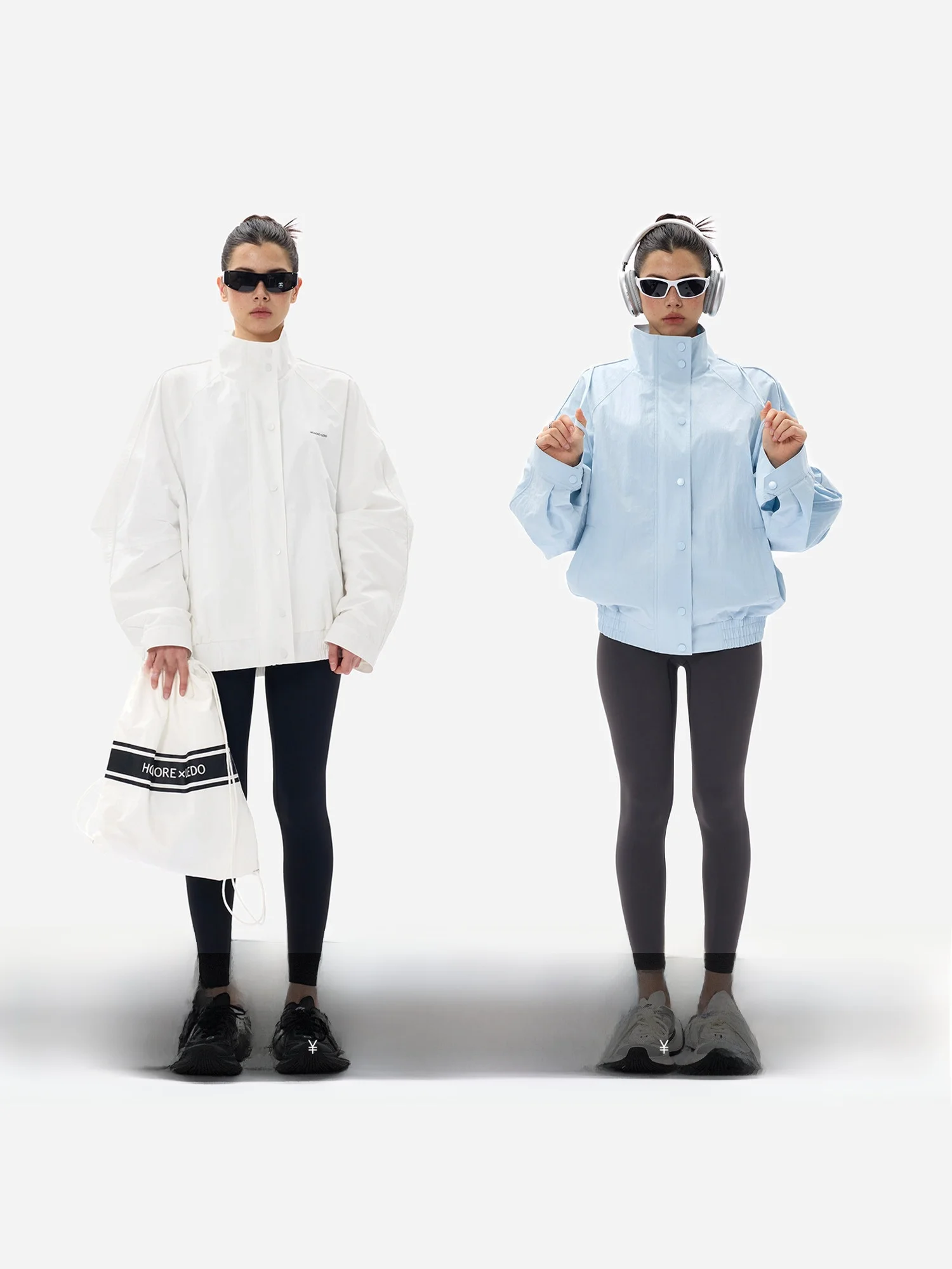 

eguYue Outdoor Faion Textured Workwear Sun Protection Jaet Storage Bag Women's Commute Sle Loose Fit Cotton Coat