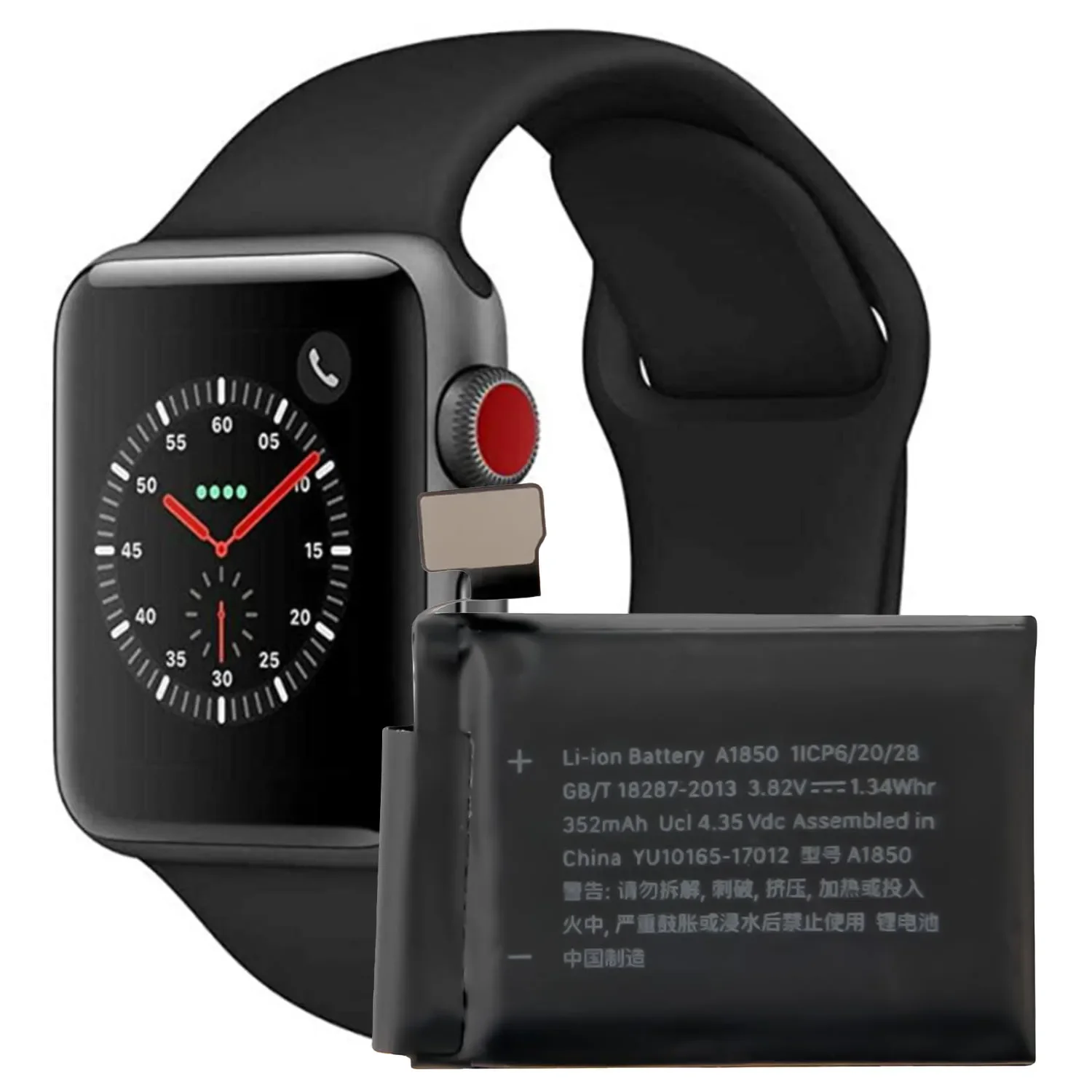 A1850 Latest Replacement Watch Battery For Iphone Apple Watch Series 3-42mm GPS High Quality 352mAh Watch Batteries image 5