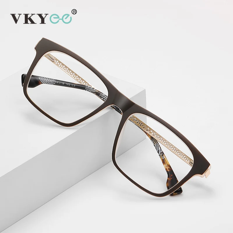 

VICKY простые классические модные геометрические квадратные дизайнерские мужские очки для чтения с защитой от синего света могут быть изготовлены по индивидуальному заказу по рецепту LS203