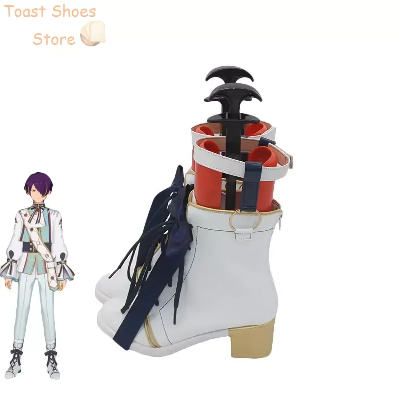 Gioco Ensemble Stars Shinobu Sengoku scarpe Cosplay scarpe in pelle PU stivali di carnevale di Halloween puntelli Costume Prop