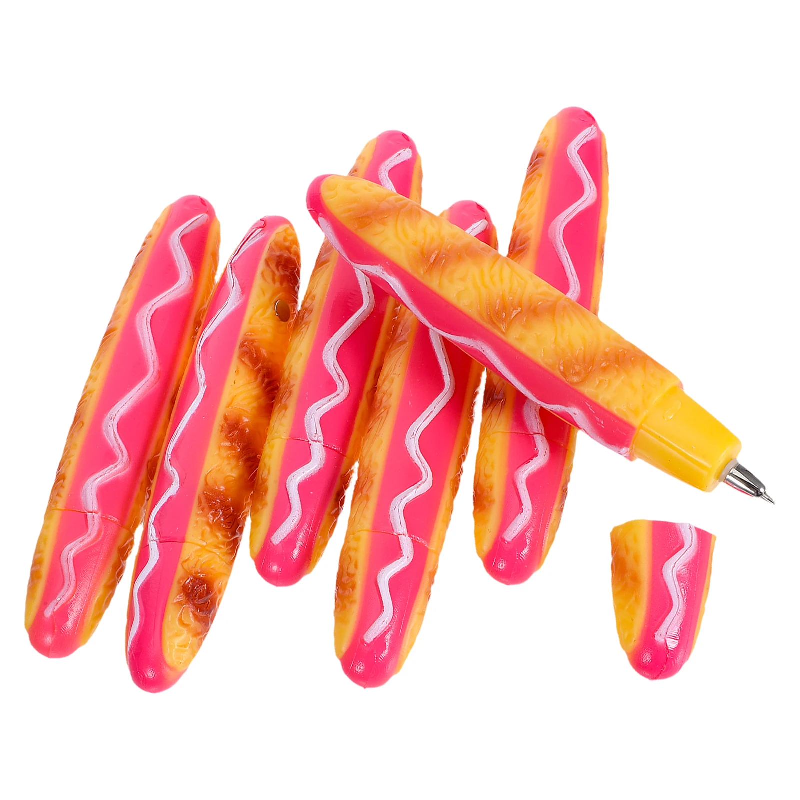 

6pcs Cute Food Ballpoint Pens Back To School Party Supplies Students Funny Stationery Gifts Novelty Hot Dog Ballpoint Pens