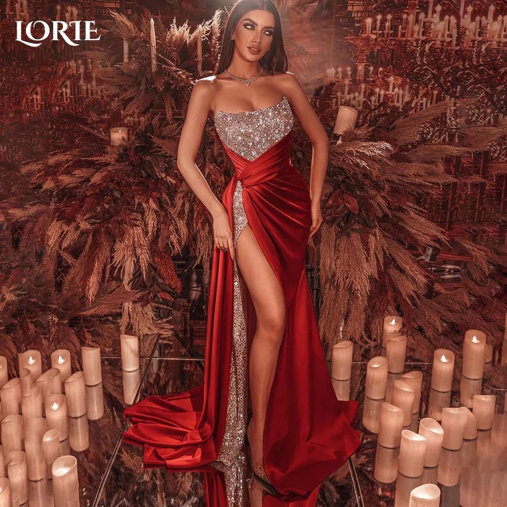 LORIE Evening Dresses Saudi Party Dresses Woman Prom Dresses Saudi Evening Dress Sparkly Sequin Prom Dresses on Offer Clearance