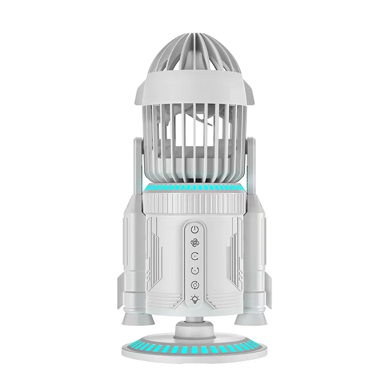 

Вентилятор A005-Space Rocket с системой распыления, перезаряжаемый, 3 уровня регулировки обдува, RGB, бесшумный, настольный, декоративный