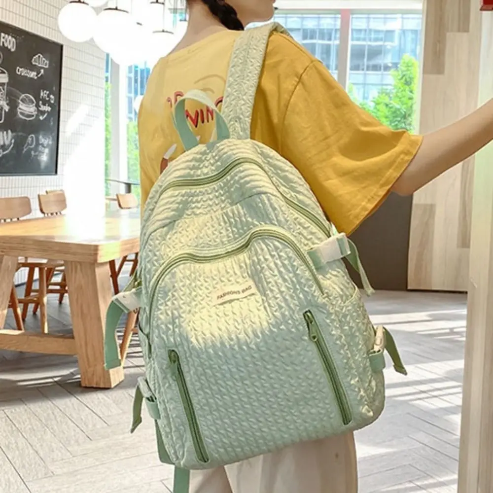 Durable Solid Color Students School Bag Simple Candy Color Large Capacity Backpack Daypack Waterproof College Backpack Travel