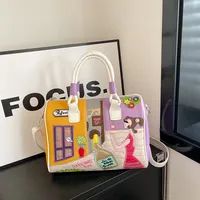 Luxury 2025 Boston Bag Women's Oversized Embroidered Shoulder Tote Elegant Pillow Purse High Capacity Crossbody Handbag