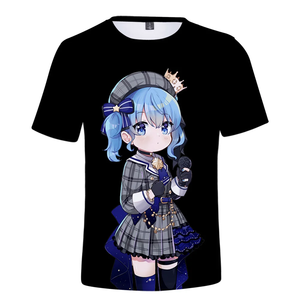 T-shirt imprimé en 3D pour hommes et femmes, vêtements de rue, streetwear, style Kawaii, salle de bain, LOLIVE, VTuber, Hosimaiss, Suisei, printemps, été, Preppy