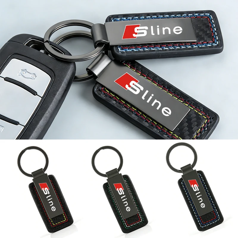 

Carbon fiber leather keychain pendant, car keychain pendant For Audi sline TT Q2 Q3 Q5 Q7 Q8 A3 A4 A5 A6 A7 R8 B5 B6 B7 B8 C5 C6