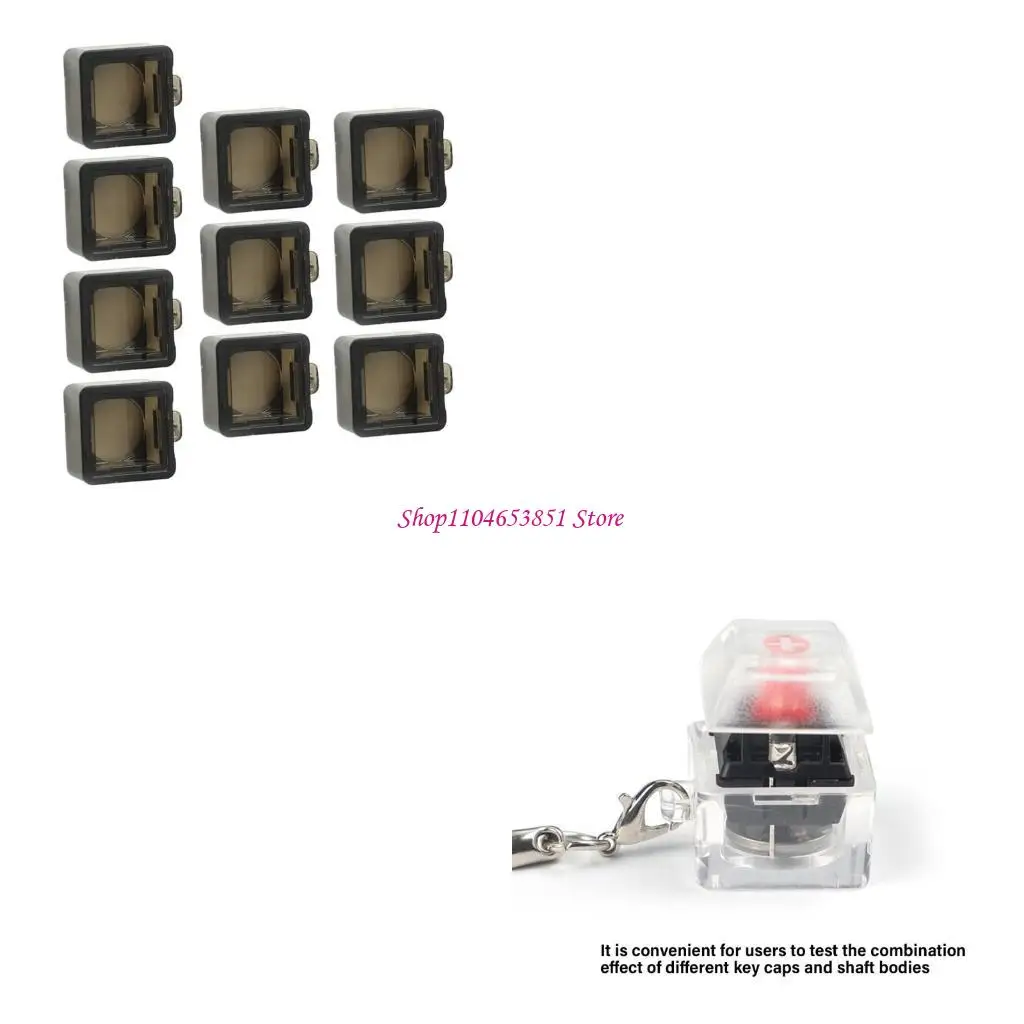 

10PCS Mechanical Keyboard Switches Tester 1-Key Switches Testing Tool Translucent Keychain Toy for Customization