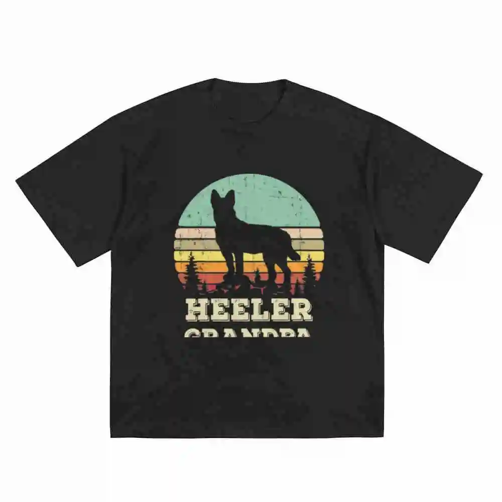 Heeler Grandpa Australian Cattle Dog Red Blue Short Sleeve Tee 100% Cotton T-Shirt