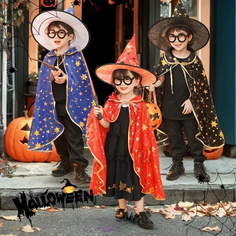 

Halloween Children's Costume Elf Theme Robe Clothes Magician's Robe for Little Girls Kindergarten Girls' Dress up Clothes