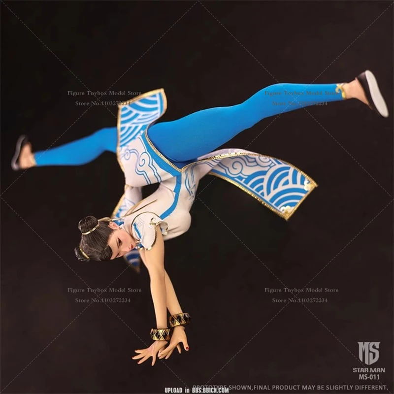 ฟิกเกอร์ STAR MAN MS-011 ขนาด 1/6 ชุนลี่ ชุดผ้าลายเมฆสีฟ้าขาว ดีไซน์ชุดกี่เพ้า ขนาด 12 นิ้ว โมเดลนักรบหญิง